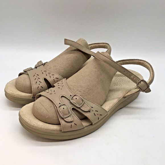 SAS Duo Quarter Strap Leather Sandal Women's 11WW Warm Stone Tripad Comfort Shoe - Picture 3 of 12
